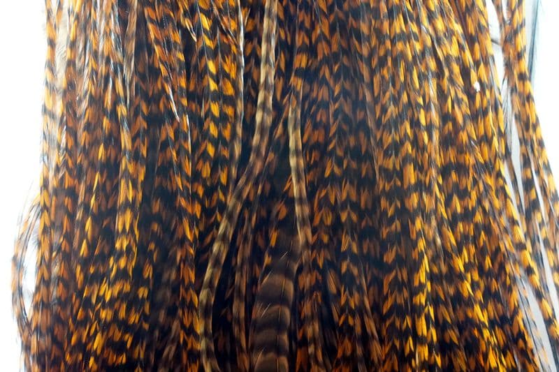 Eurohackle Saddle Grizzly dyed Brown