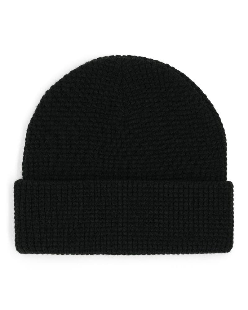 Everyday Waffle Knit Beanie Black view 3