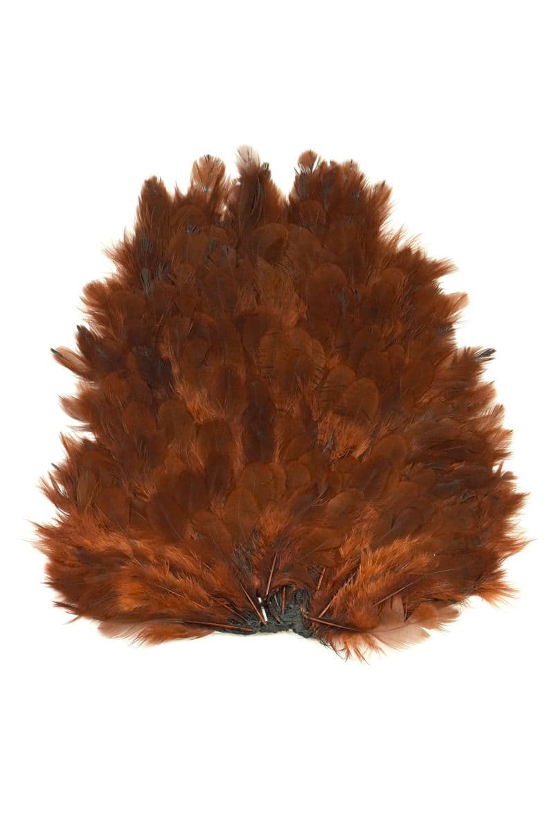 4 B's Hen Saddle White dyed Coachman Brown view 2