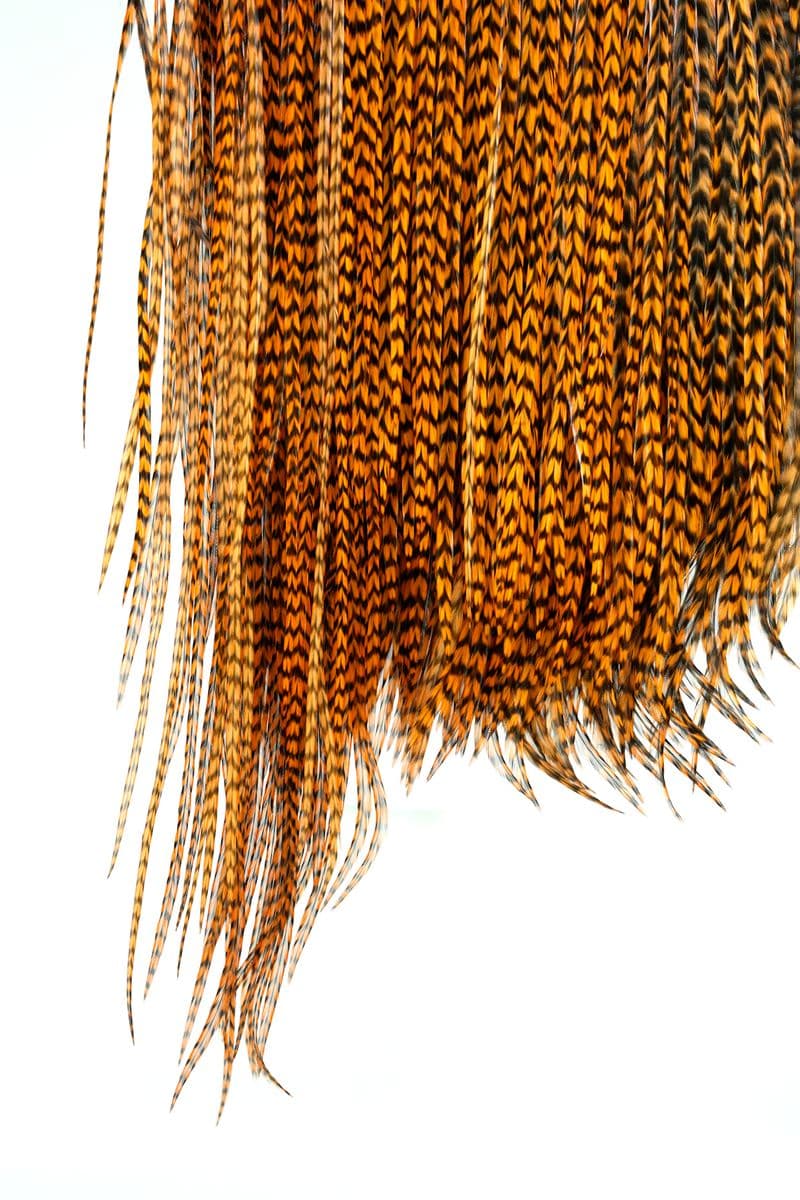 Eurohackle Saddle Grizzly dyed Golden Brown view 4