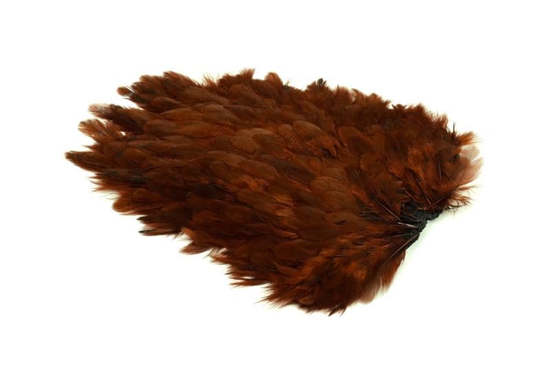 4 B's Hen Saddle White dyed Coachman Brown view 1