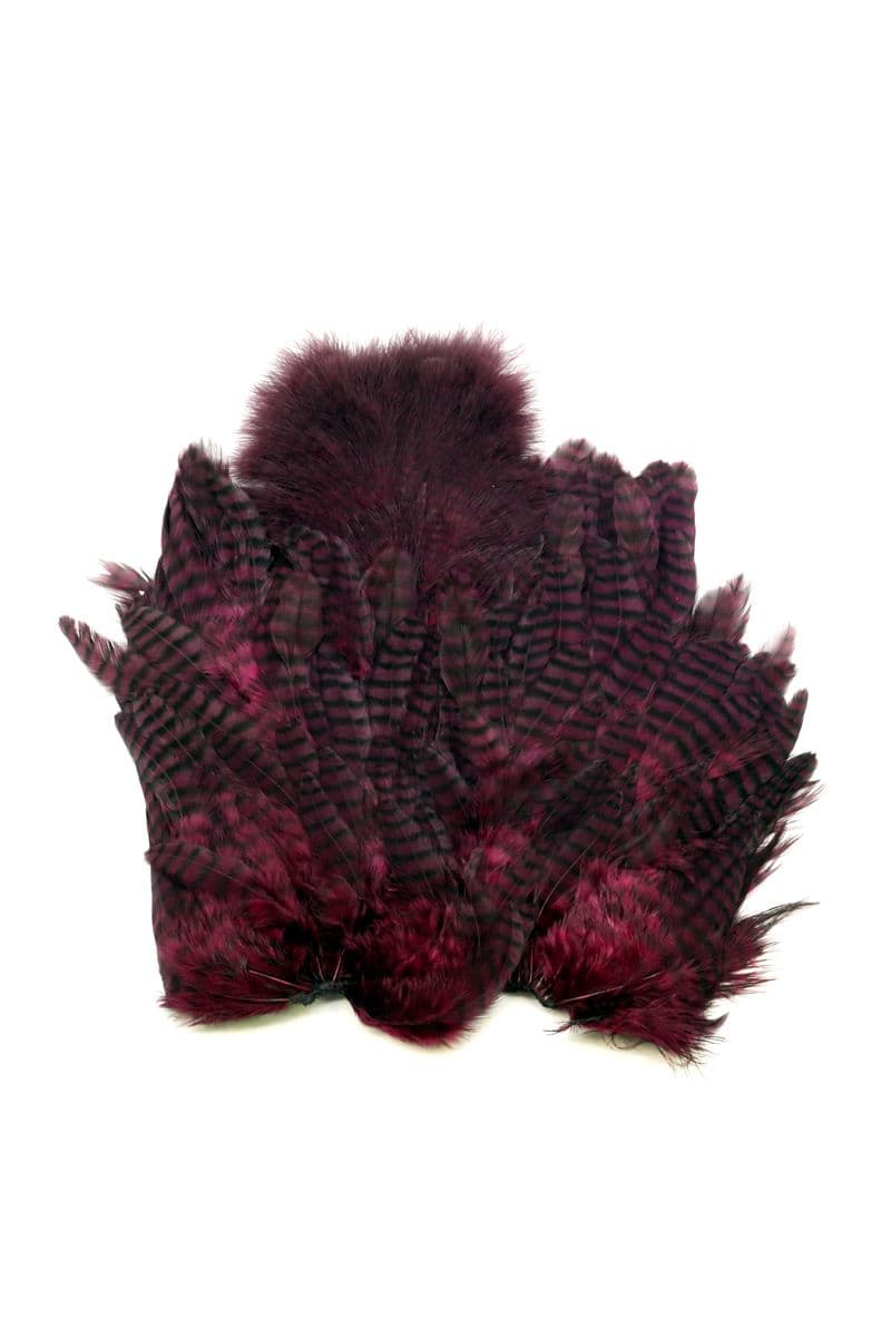 Whiting Rooster SH/C Grizzly dyed Claret view 3