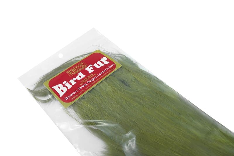 Bird Fur White dyed Dark Olive view 4