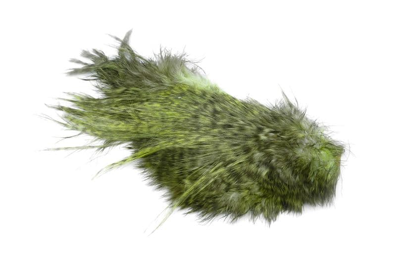 Bird Fur Grizzly dyed Olive view 2