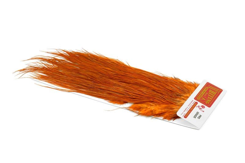Whiting Pro Grade Midge Saddle White dyed Golden Brown view 2
