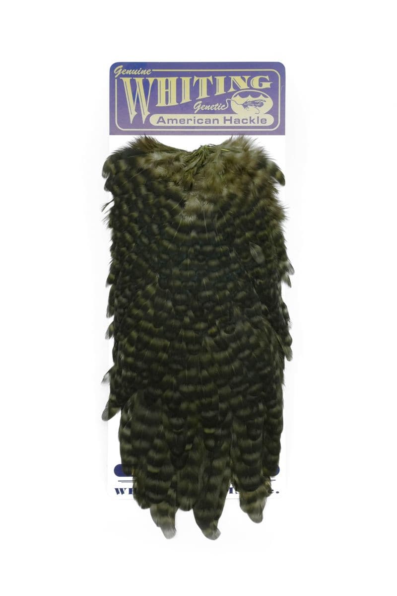 American Hen Saddle Grizzly dyed Dark Olive view 3
