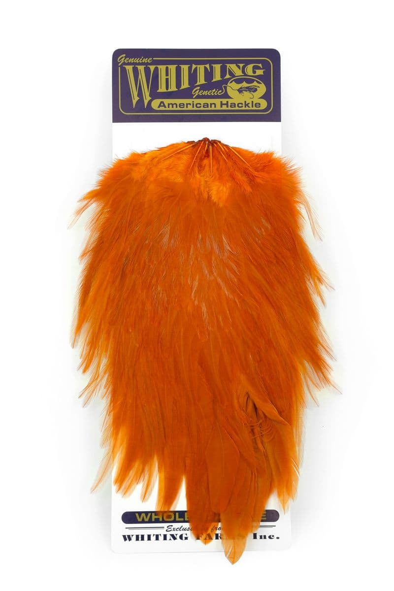 American Rooster Saddle White dyed Burnt Orange view 3