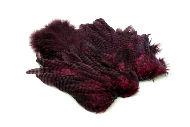 Whiting Rooster SH/C Grizzly dyed Claret view 2