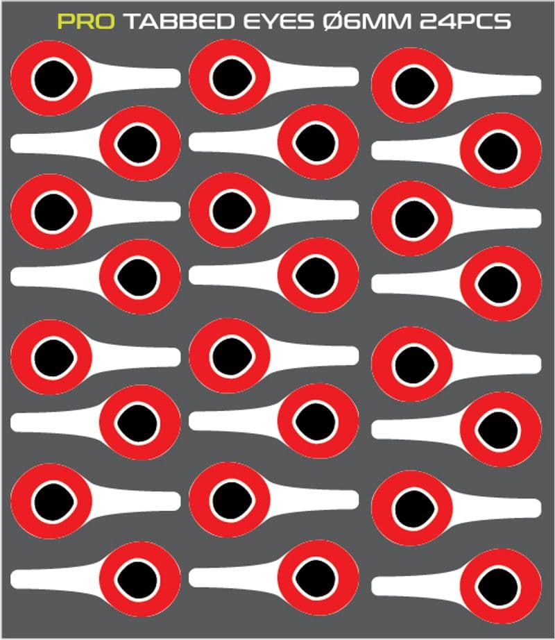 3D Tabbed Eyes Silver/Hot Red view 1