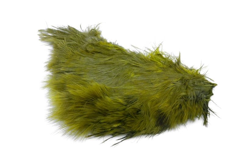 Mini Bird Fur White dyed Dark Olive view 2