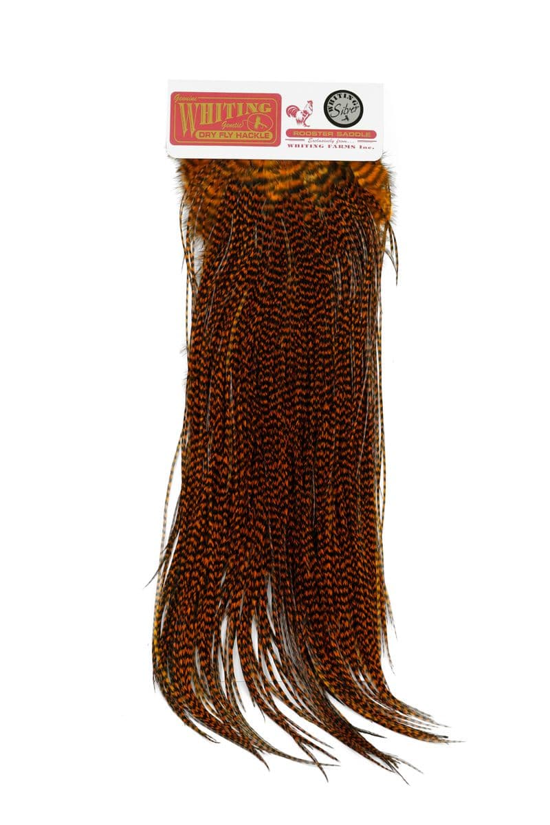 Whiting Silver Saddle Grizzly dyed Burnt Orange view 3