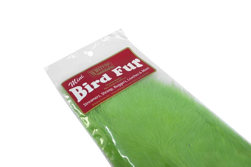 Mini Bird Fur White dyed Insect Green view 4