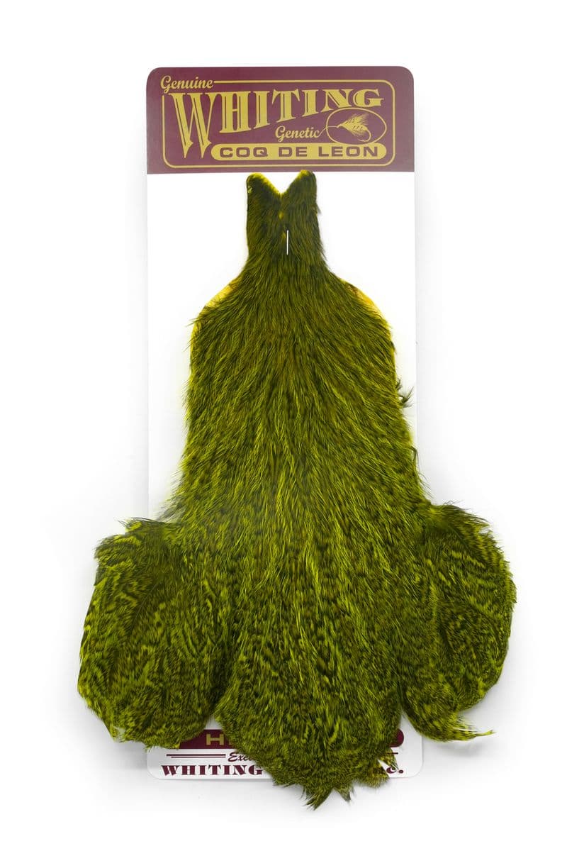 Coq de Leon Hen Cape Speckled dyed Fl. Yellow Chartreuse view 3