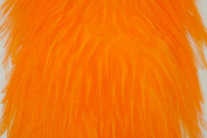 American Rooster Saddle White dyed Shrimp Orange view 1
