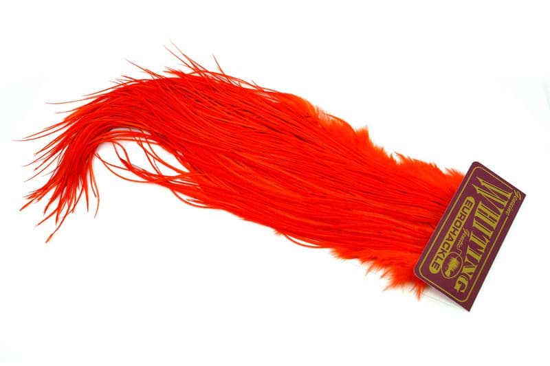 Eurohackle Saddle White dyed Orange view 2