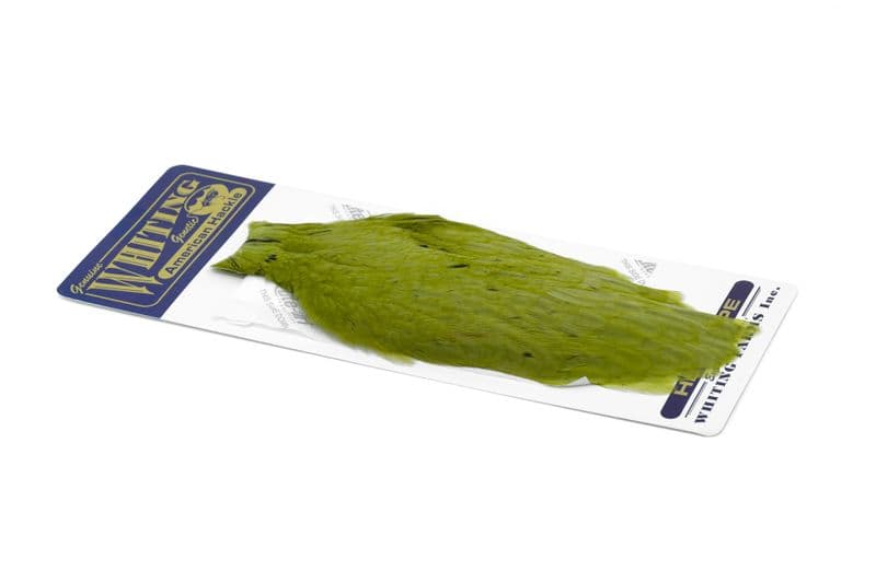 American Hen Cape White dyed Olive view 2
