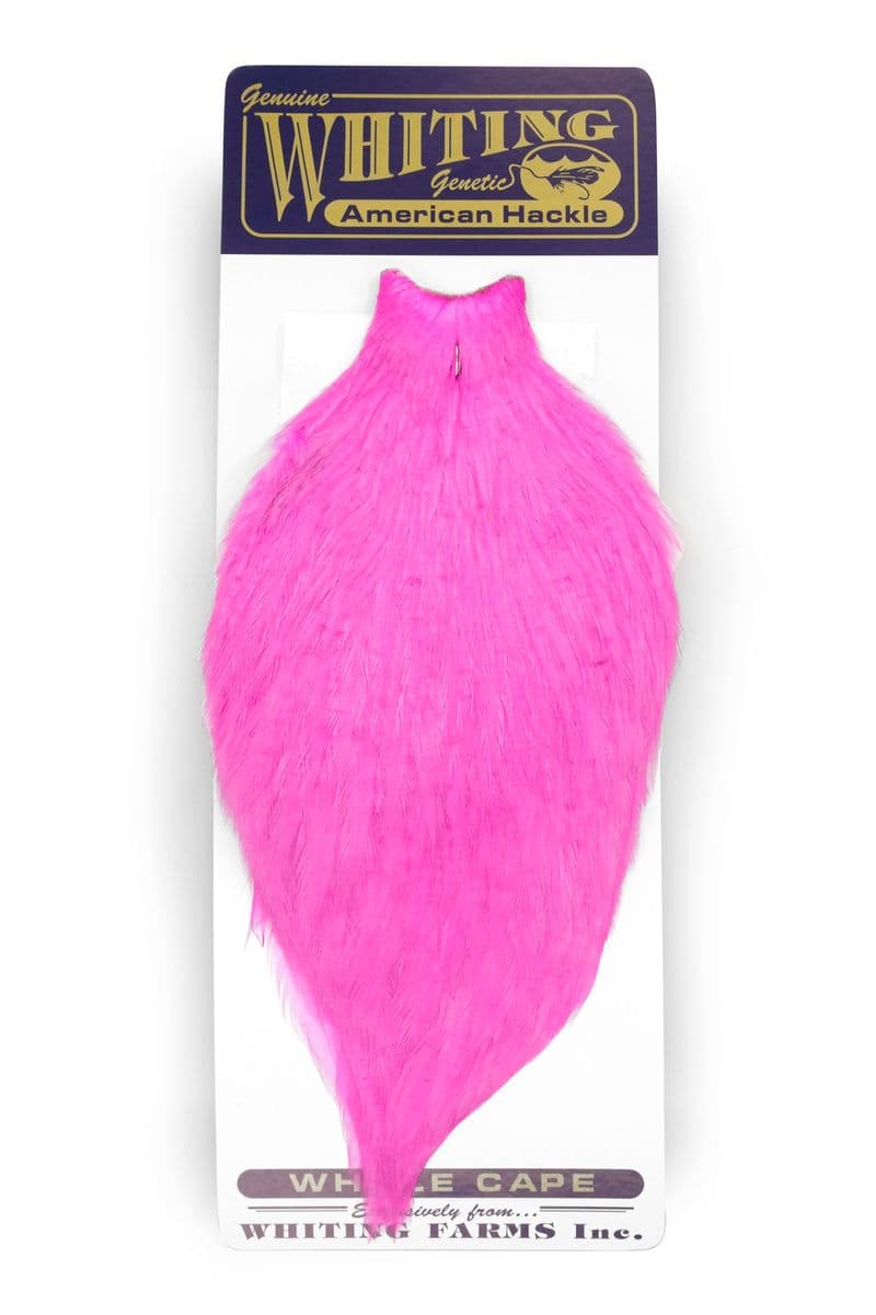 American Rooster Cape White dyed Pink view 3