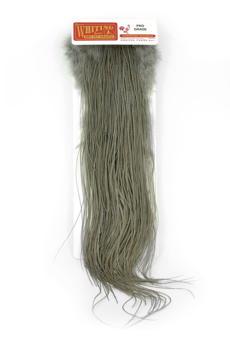 Whiting Pro Grade Midge Saddle White dyed Medium Dun view 3
