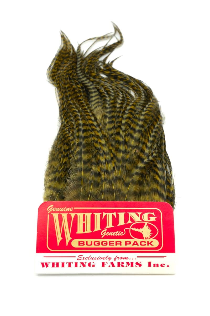 Whiting Bugger Pack Grizzly dyed Dark Olive view 3