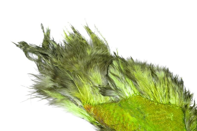 Bird Fur Grizzly dyed Olive view 1