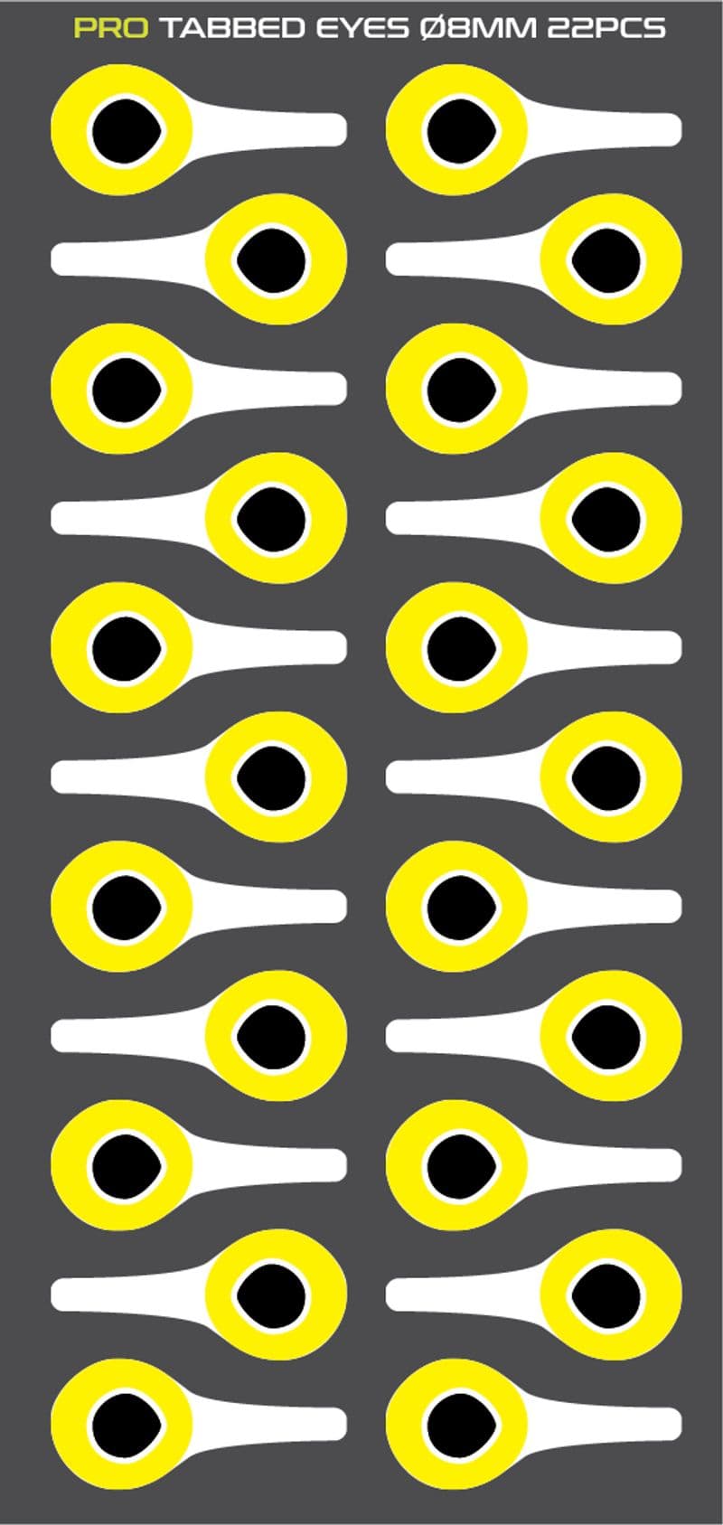 3D Tabbed Eyes Silver/Hot Yellow view 5
