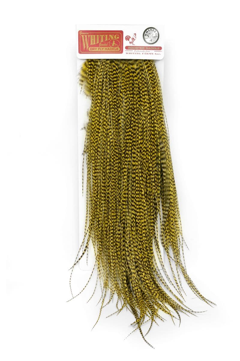 Whiting Silver Saddle Grizzly dyed Pale Yellow view 4
