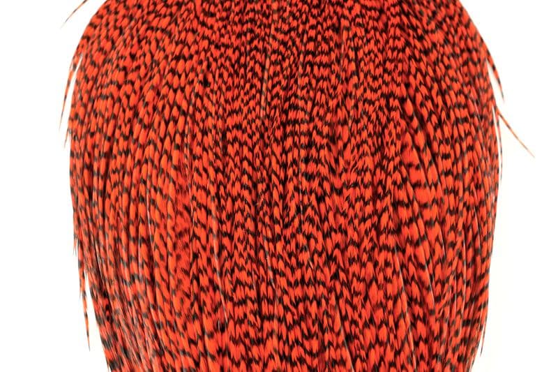 Whiting Pro Grade Cape Grizzly dyed Orange view 1