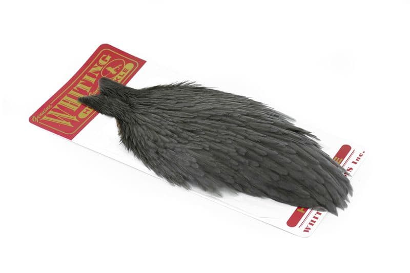 Whiting Hen Cape White dyed Dark Dun view 2