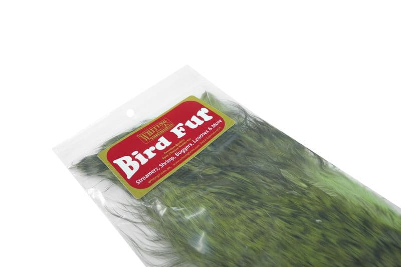 Bird Fur Grizzly dyed Olive view 4