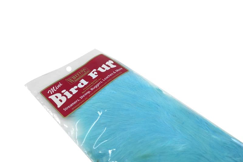 Mini Bird Fur White dyed Silver Dr. Blue view 4