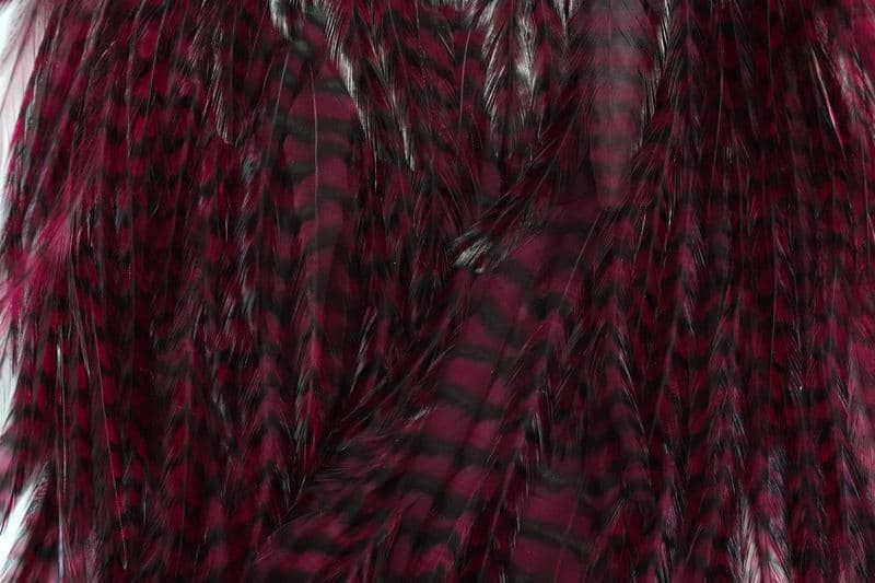 American Rooster Saddle Grizzly dyed Claret view 1