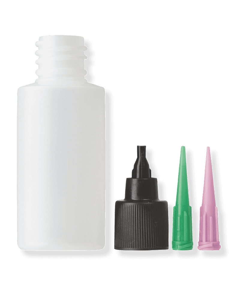 Applicator Bottle. Cap & Needles view 2