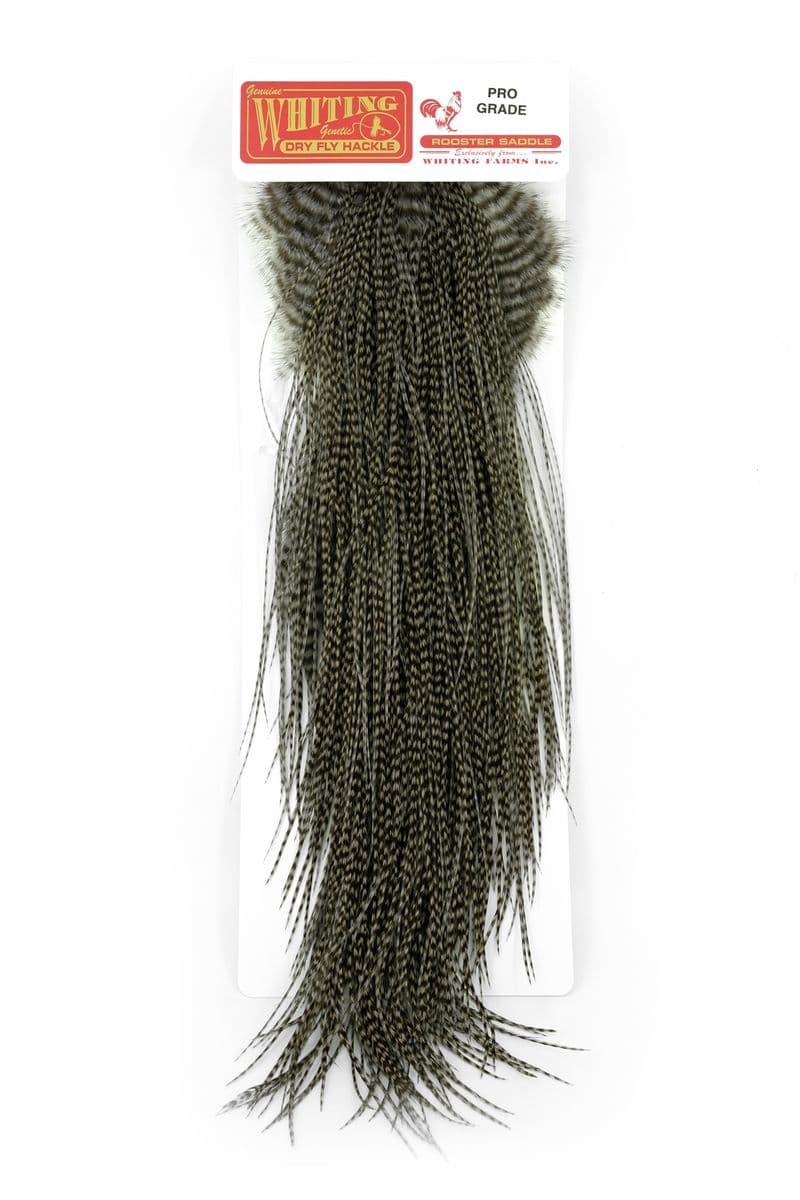 Whiting Pro Grade Midge Saddle Grizzly dyed Dun view 3