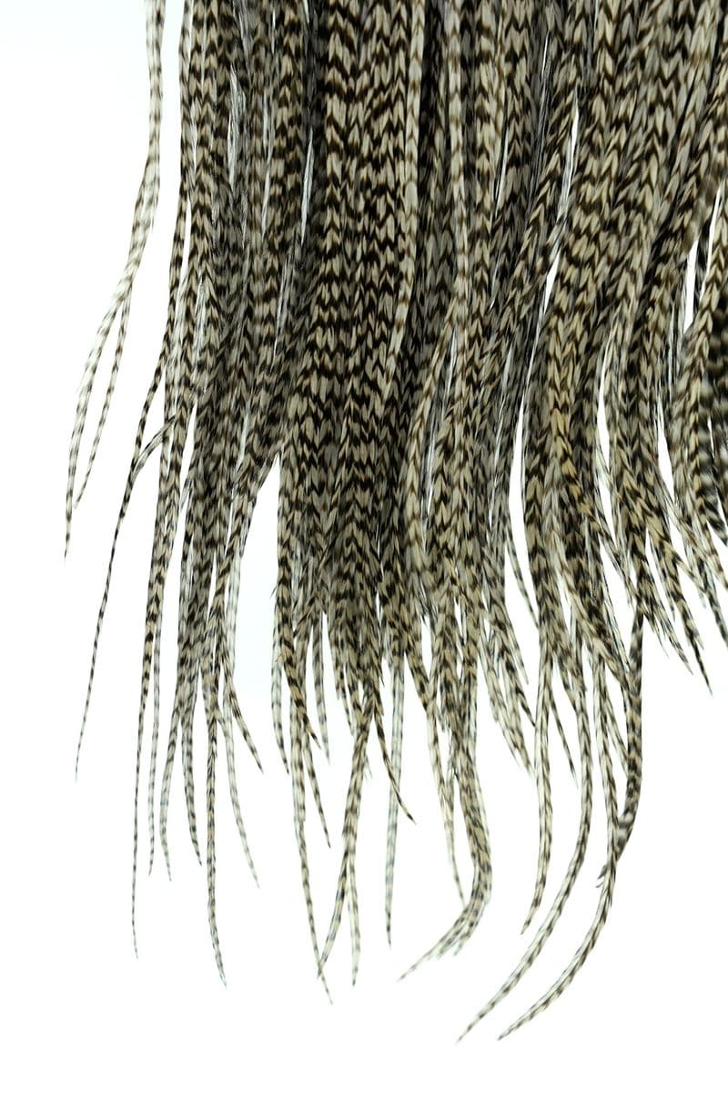 Eurohackle Saddle Grizzly dyed Dun view 4