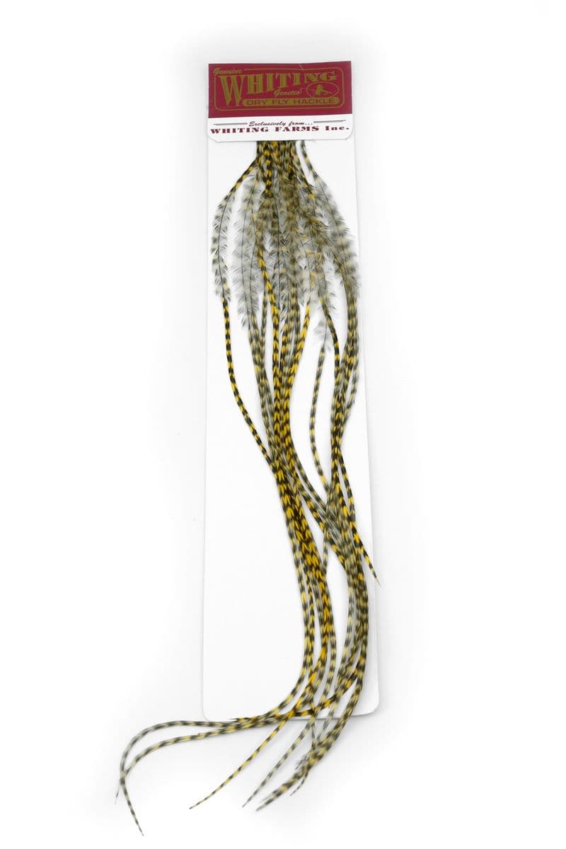 Whiting 100 Pk Size 18 Grizzly dyed Golden Straw view 2