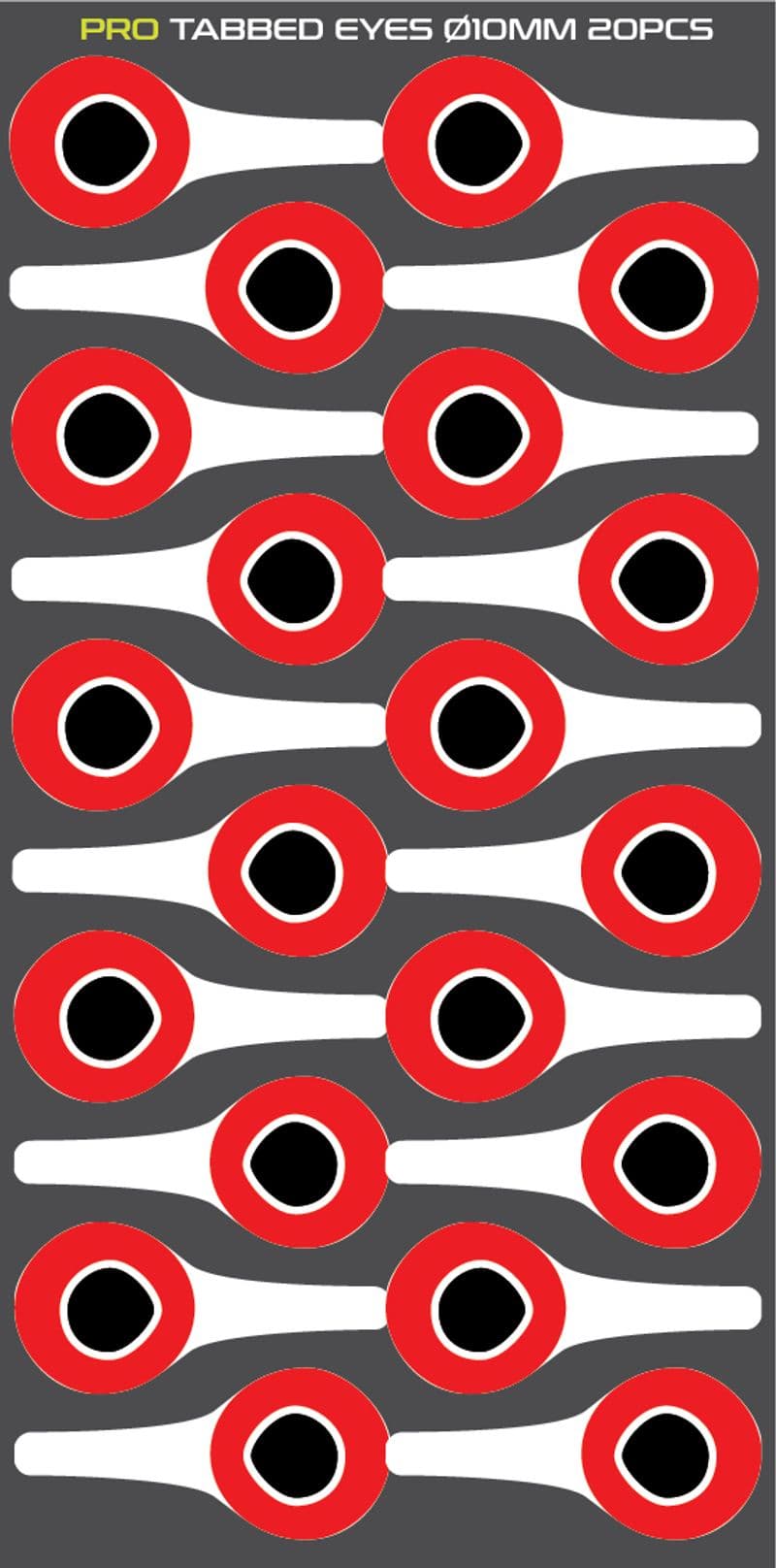 3D Tabbed Eyes Silver/Hot Red view 6